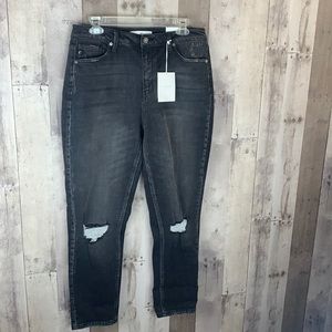 NWT KanCan black distressed jeans size 11/29